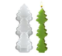 Moules À Chocolat De Noël 3 Cavités Père Noël Élan et Sapin Réutilisable | Moule Pour Bougie Parfumée Décoration De Table pour Plâtre Argile Béton Arts et Artisanat Savon Arbre de Noël