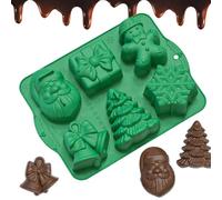 Moules À Chocolat De Noël | Alvéoles Anti-adhésives - Formes De Biscuits En Père Noël, Cloche, Nœud, Sapin, D'épice, Flocon - Pour Cuisson De Fêtes, Chocolat,