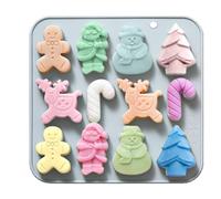 Moules à chocolat de Noël - Moule à biscuits de Noël à 12 grilles pour la cuisson | Moule de cuisson réutilisable pour pâtisserie à domicile