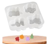 Moules à chocolat de Noël, moule en gélatine 3D | Sapin de Noël, en forme d'élan - Démoulage facile - 4 moules pour décoration de gâteau du Nouvel An