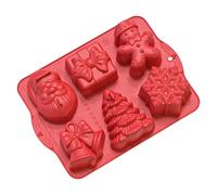 Moules à chocolat de Noël, moule en silicone anti-adhésif avec cavités, moules à savon de Père Noël, ruban, au gingembre, cloche, sapin de Noël, flocon de neige, pour la cuisson et le dessert