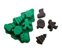 Moules À Chocolat De Noël - Outil De Pâtisserie En Silicone À 6 Cavités | Moules 3D Festifs Flocon De Neige Arbre Père Noël - Pour Pâtisserie Chocolat Cookie Fondant Cupcake Topper