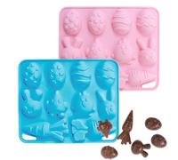 Moules à chocolat de Pâques - Moule à pâtisserie antiadhésif en silicone pour œufs de lapin de Pâques, pour dessert, gâteau, cacao, chocolat, cuisine quotidienne