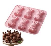 Moules À Chocolat De Pâques - Moule En Silicone Mignon Lapin De Pâques | Plateau De Machine À Glaçons Lapin 3D Réutilisable À 6 Cavités | Bac À Glaçons En Silicone Pour Chocolat, Gelée Et Muffins