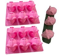 Moules à chocolat en silicone, 2pcs 6-Cavity Cute Mouse Silicone Mold Creative Soap Candle Aromatherapy Plaster Clay Resin molds