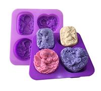 Moules à chocolat en silicone, 2pcs Angel Combination Silicone Moulds Handmade Soap Candle Clay Epoxy Resin Molds
