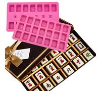 Moules à chocolat en silicone, 2pcs Mahjong Moulds Chinese Mahjong Soap Tool DIY Baking Cake Mold Chocolate Ice Tray Resin Candle Clay Mould