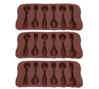 Moules à Chocolat en Silicone, 3 PCS Moules en Forme de Cuillère Moule à Gâteau au Chocolat Réutilisable Antiadhésif DIY Moule de Cuisson pour Bonbons Fondant Gelée Chocolat