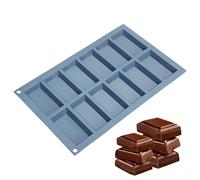 Moules à chocolat en silicone | Moule rectangulaire en silicone pour barre d'énergie - Moule à chocolat lisse pour gâteaux, biscuits, désert