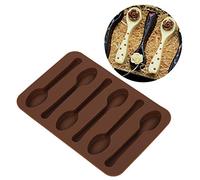 Moules à Chocolat En Silicone, Moules à Chocolat En Forme De Cuillère à 6 Cavités, Moules De Cuisson DIY Réutilisables Antiadhésifs Pour Bonbons, Fondant, Chocolat Et Pain(Cuillère)