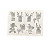 Moules à chocolat en silicone, série Noël, 4 Christmas elk, D
