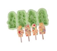 Moules à crème glacée en forme de fleur 4 cavités moules à sucettes glacées en Silicone Cubes plateau fabricant cuisson gâteau bonbons moule Cubes plateau fabricant cuisson gâteau bonbons moule