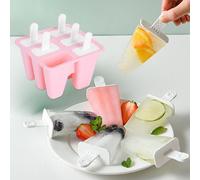 Moules à crème glacée en silicone rose avec poignées pour la cuisine6 Moules à crème glacée