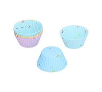 Moules à Cupcakes en Silicone Antiadhésifs Réutilisables Cuisson Muffin Biscuit Fromage Gâteau Moules à Pâtisserie Couleur Vive Silicone de Qualité Alimentaire 20 Pièces Ensemble (Costume rond)