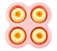 Moules À Cupcakes En Silicone Ronde 4 Cavités Résistante à la Chaleur | Moule à Cake Pour bonbons gélifiés savon bougie art créatif fête gelée pudding Rose