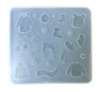 Moules à dessert en silicone pour travaux manuels en forme de vêtements d'hiver en argile, outil de cuisson, moule à chocolat, moule à texture ustensiles de cuisson