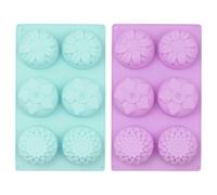Moules À Fleurs En Silicone, 2 Pièces, Outils De Cuisson Diy, Peuvent Être Utilisés Pour Faire Des Chocolats, Des Desserts, Des Savons Et De L'Aromathérapie