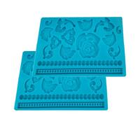 Moules à fondant en silicone - Deux pièces - Moules baroques pour travaux manuels | Moule en dentelle pour pâtisserie au chocolat et au caramel - Pour desserts de mariage, bonbons et pâtisseries