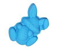 Moules à gâteau en silicone avec lapins de Pâques tenant des œufs - Matériaux de qualité alimentaire - Facile à utiliser pour les amateurs de pâtisserie à la maison - Lapins tenant des œufs