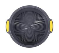 Moules à gâteau en silicone de 25,4 cm pour la cuisson de gâteaux irrésistibles, desserts, etc. Antiadhésifs et faciles d'entretien (jaune)