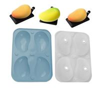 Moules À Gâteau Mousse,Moules À Savon En Forme De Mangue 3D - Démodelage Facile Moule Pâtisserie 4 Cavités Pour Pudding Chocolat Pâtissiers Amateurs Bloggeurs Culinaires