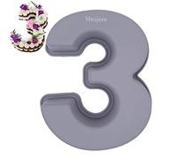 Moules à Gâteau Numérique en Silicone,Numéros 3 de Chiffre Nombre à Forme Moule à Gâteau Silicone pour Fête D'anniversaire, Anniversaire de Mariage (10 pouces 25 cm)