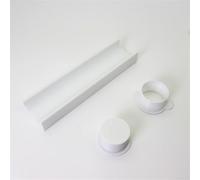 Moules à gâteau ronds de 22,9 cm pour pâtisserie maison, desserts de mariage, cookies - Emporte-pièce en plastique avec piston, bleu et blanc (blanc)