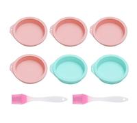 Moules À Gâteaux 6 Pièces Et 2 Brosses À Huile En Silicone, Moules De Cuisson En Silicone, Moules Réutilisables, Outils De Cuisine