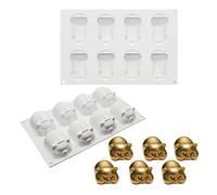 Moules à gâteaux en mousse française en silicone, ustensiles de cuisson 3D bricolage moule à bougie au savon au chocolat, 8 trous petit cochon doré