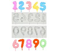 Moules à gâteaux en silicone de qualité alimentaire 0-9 chiffres Fournitures de cuisson résistantes à la pour la cuisine familiale et la fabrication de desserts Inserts de gâteaux en silicone