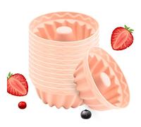 Moules à gâteaux - Moules à muffins, desserts, crêpes, pudding, moules à cupcakes flexibles réutilisables en silicone avec revêtement antiadhésif, ensemble de moules à pâtisserie vivants pour les