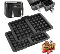 Moules à gaufres en silicone pour friteuse à air chaud Ninja - Lot de 2, empilables, réutilisables - compatible avec AF300EU, AF400EU, AF451EU, SL400EU, AF500DE - sans BPA
