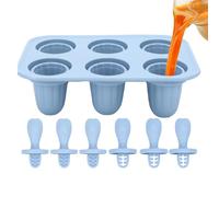 Moules à glace en silicone à 6 grilles de 12 x 10 cm, design facile à démouler, réutilisable et authentique pour desserts faits maison, gelée, sucettes