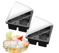 Moules À Glace Grand Format - Moule À Blocs De Glace En Forme De Crâne 2 Pièces Pour Congélateur Avec 4 Grilles - Silicone Accessoire Cuisine Pour Champagne Réfrigérateur Whisky Voyage Extérieur