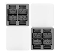 Moules À Glace Grand Format | Moule À Blocs De Glace En Forme De Crâne 2 Pièces Pour Congélateur Avec 4 Grilles | Silicone Accessoire Cuisine Pour Champagne Réfrigérateur Whisky Voyage Extérieur