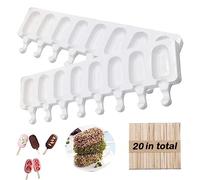 Moules à glace,moule a glace silicone,Popsicle Ice Maker, magnum cake-Ice Cream Moules Maison Dessert,2 Pcs 8 Cavités Silicone Moule à Crème,Moule à Glace avec 20 Bâtonnets de Glace