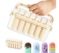 Moules à glace Pop - 23,4 cm - Moule à glace en silicone de qualité alimentaire à 6 cavités - Facile à libérer avec bâtonnets - Machine à sucettes réutilisable pour congélateur, cuisine à la maison