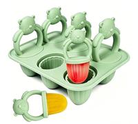 Moules à Glace Pour Bebe, 6 X 17ML Petit Moule a Glace Pour Enfants en Silicone Sans BPA avec Manche Anneau de Dentition, Réutilisables Moules à Popsicle Pour Glace Au Lait Maternel Et Yaourt (Vert)