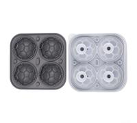 Moules à glaçons 3D en forme de football avec entonnoir, bac à glaçons en silicone en forme de ballon de football pour cocktails, whisky, bourbon, brandy, moule à balles noir réutilisable pour fête