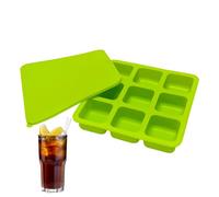 Moules À Glaçons En Silicone,Conteneur Réutilisable En Silicone À 9 Cavités Avec Couvercle - Fabricant De Glaçons - Pour Les Cocktails, Le Whisky, La Cuisine, Les Fêtes, Le Bar, Le