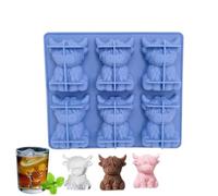 Moules à glaçons - Mini vache Highlandss en silicone 3D en forme d'animal facile à démouler | Plateau cube réutilisable pour fête, vie quotidienne, piscine, cuisine, pique-nique, camping