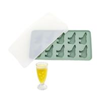 Moules à Glaçons Pour Congélateur,10 Alvéoles Mignon Ours Polaire en Silicone Avec Couvercle | Ustensile de Cuisine pour Café Fruits Chocolat Bonbons Nourriture Camping Fêtes