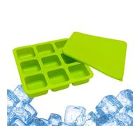 Moules À Glaçons Pour Congélateur | Conteneur Réutilisable En Silicone À 9 Cavités Avec Couvercle | Moule À Glaçons Carrés | Pour Cocktails, Whisky, Café, Fêtes, Nourriture, Bar, Camping, Chocolat,