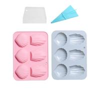 Moules À Madeleine Pour La Cuisson, Plateaux À Biscuits Madeleine En Silicone Antiadhésif À 6 Cavités Pour La Cuisson, Moules À Madeleine En Forme De Coquille 2 Moules À Gâteaux