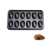 Moules à Madeleines, Moules à Pâtisserie Madeleine, 12 Moules à Pâtisserie Madeline Creux, Conçu pour la Fabrication Gâteaux Coquillages, pour Rendre les Aliments plus Savoureux(Noir)