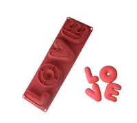 Moules à Mousses en Silicone avec lettres anglaises, faciles à démouler, pour une forme parfaite, amour et anneaux, moule à biscuits et desserts