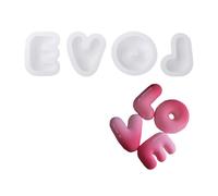 Moules à Mousses en Silicone avec lettres anglaises, faciles à démouler, pour une forme parfaite, amour et anneaux, moule à biscuits et desserts