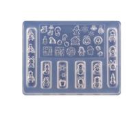 Moules à ongles en silicone, motif arbres de Noël 3D, breloques à ongles, modèle de manucure transparent