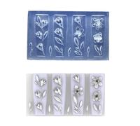 Moules à ongles multifonctionnels - Thème fleur - Accessoires adaptés pour l'amélioration des accessoires - Modèle de sculpture d'ongles