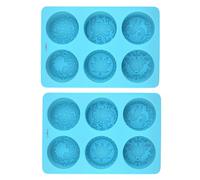 Moules a Pain En Silicone Lot De 2 Moules En Silicone Ronds a 6 Cavités En Forme De Fleur Papillon Et Oiseau Pour La Fabrication Artisanale De Savons En Chocolat Bleu Clair